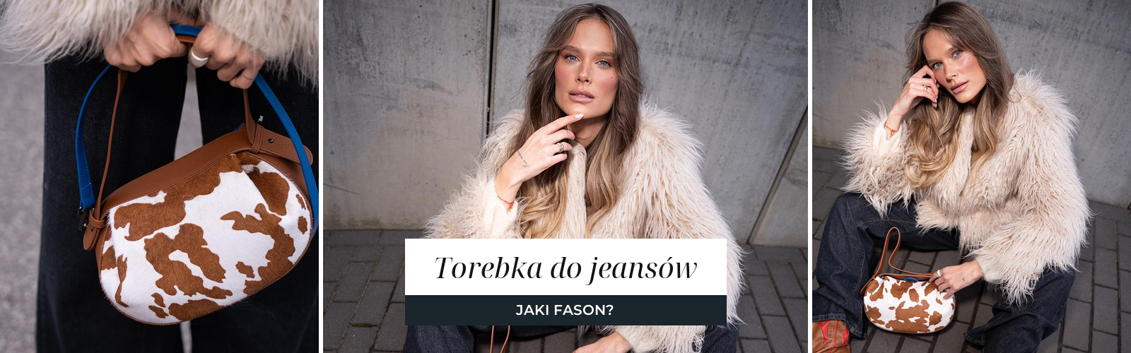 Skórzana torebka zestawiona z jeansami