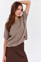 Sweter z krótkim rękawem Soft Cappuccino