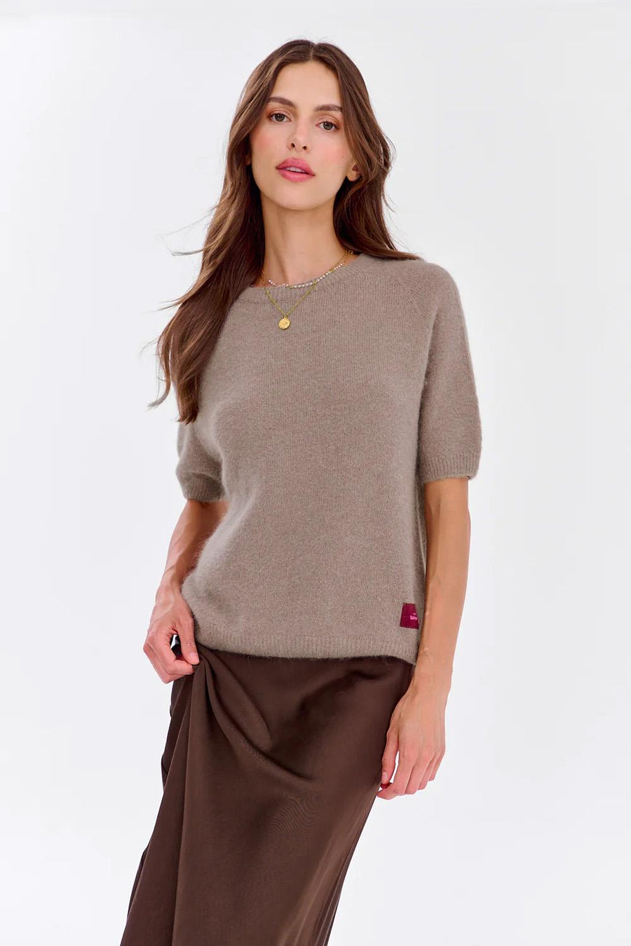 Sweter z krótkim rękawem Soft Cappuccino