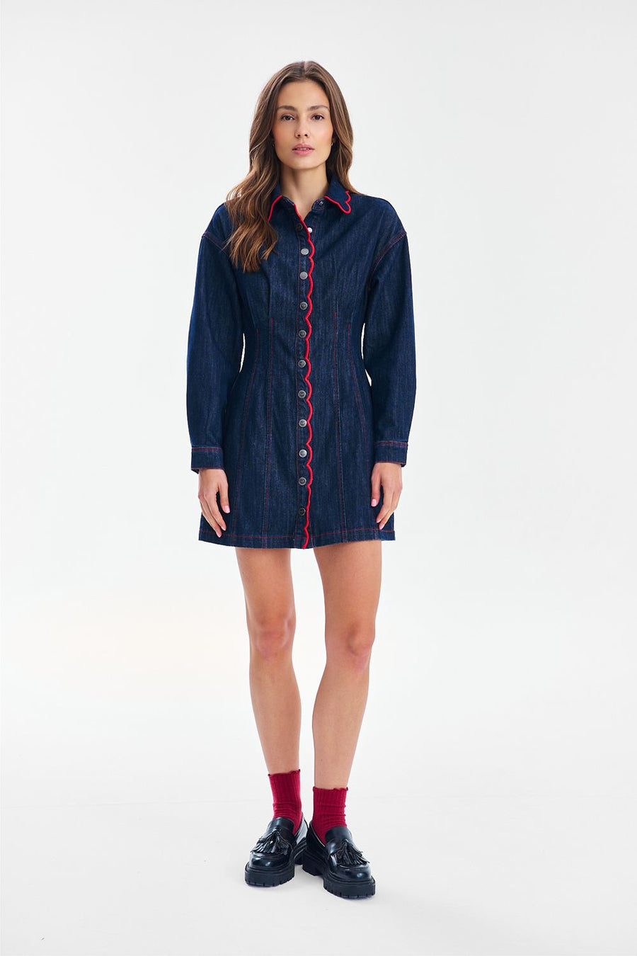 Sukienka jeansowa mini Swinging Stitch
