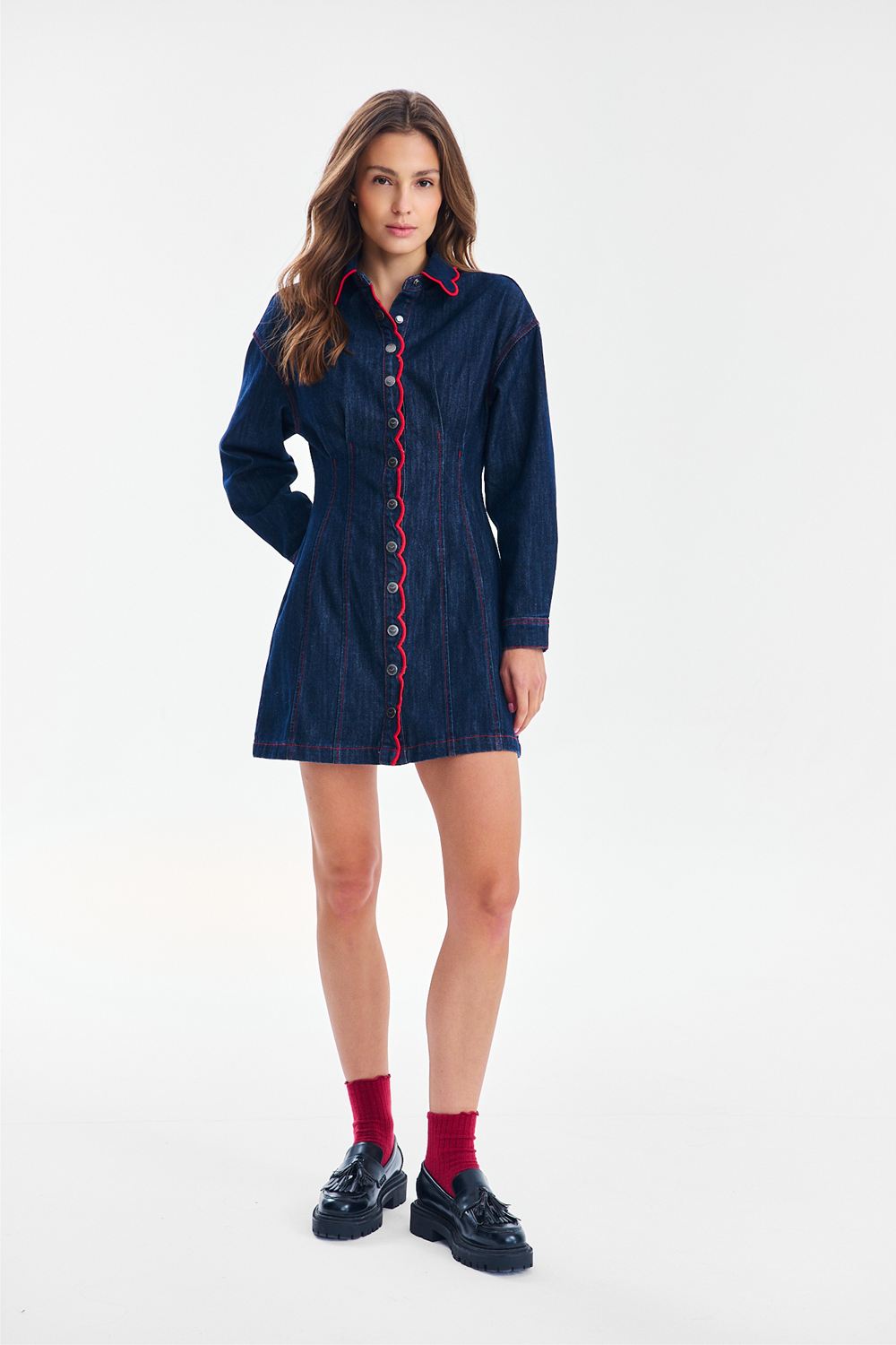 Sukienka jeansowa mini Swinging Stitch