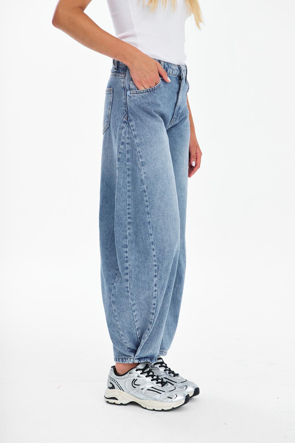 Spodnie jeansowe barrel Morning Mist