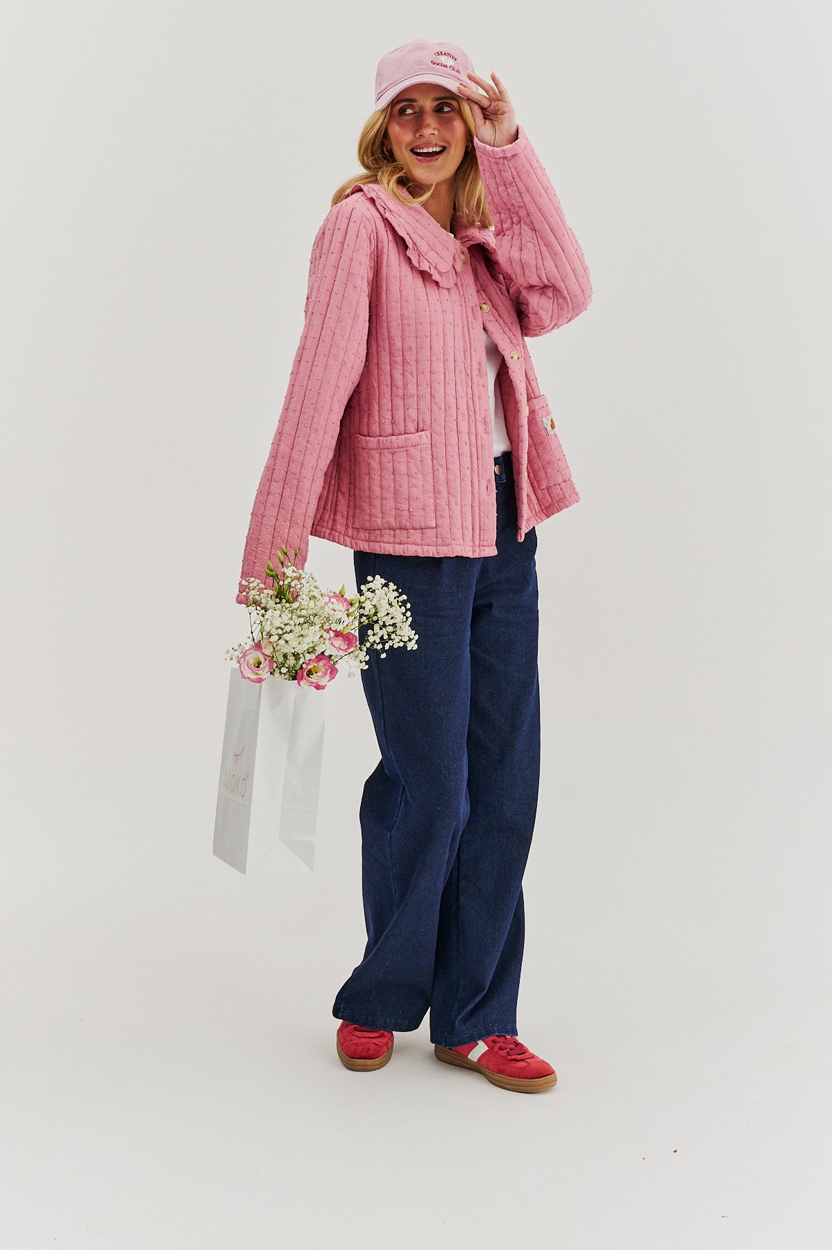 Lekka kurtka pikowana Rosy Blush