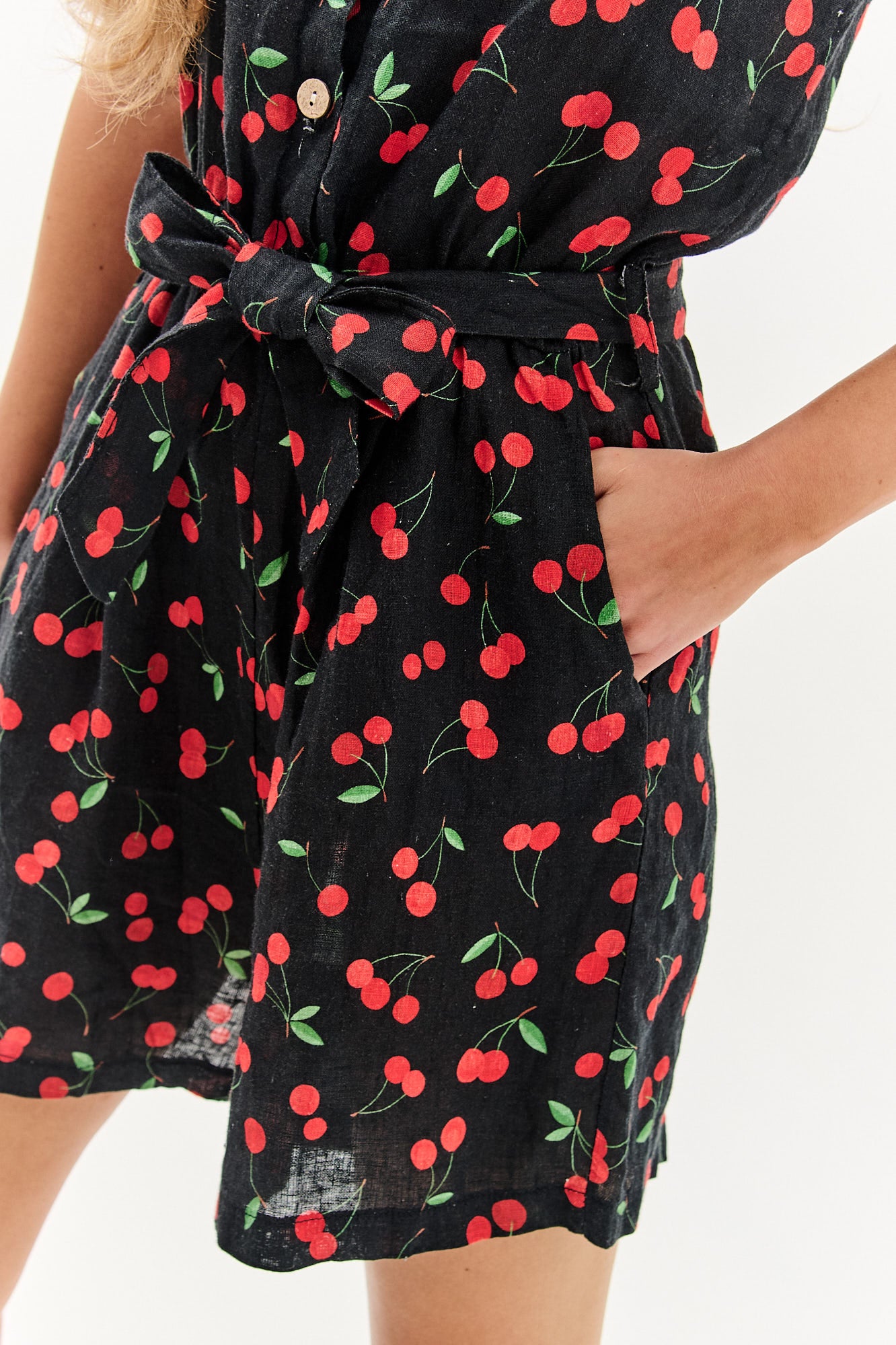 Kombinezon lniany mini Cheeky Cherry
