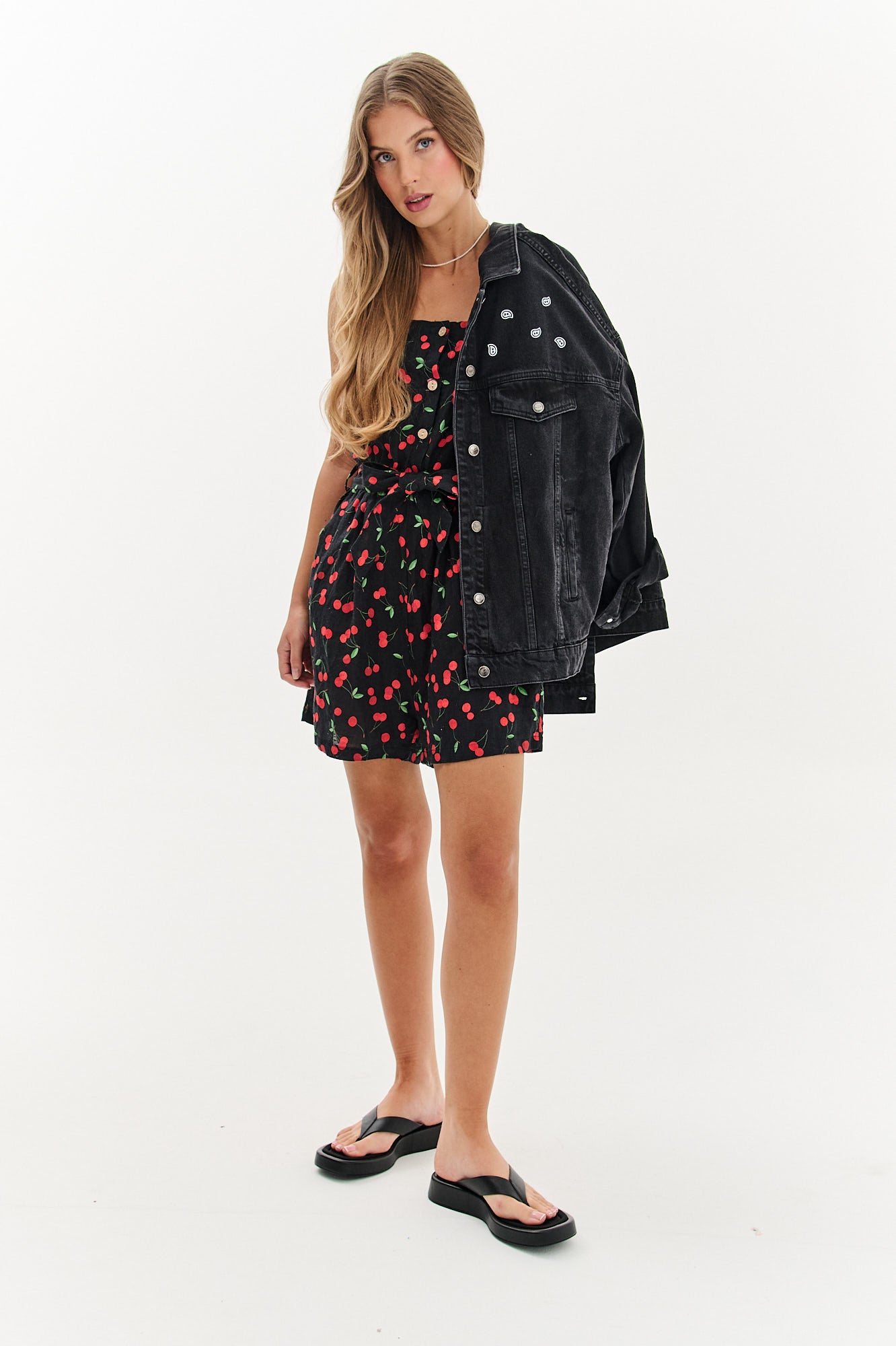 Kombinezon lniany mini Cheeky Cherry