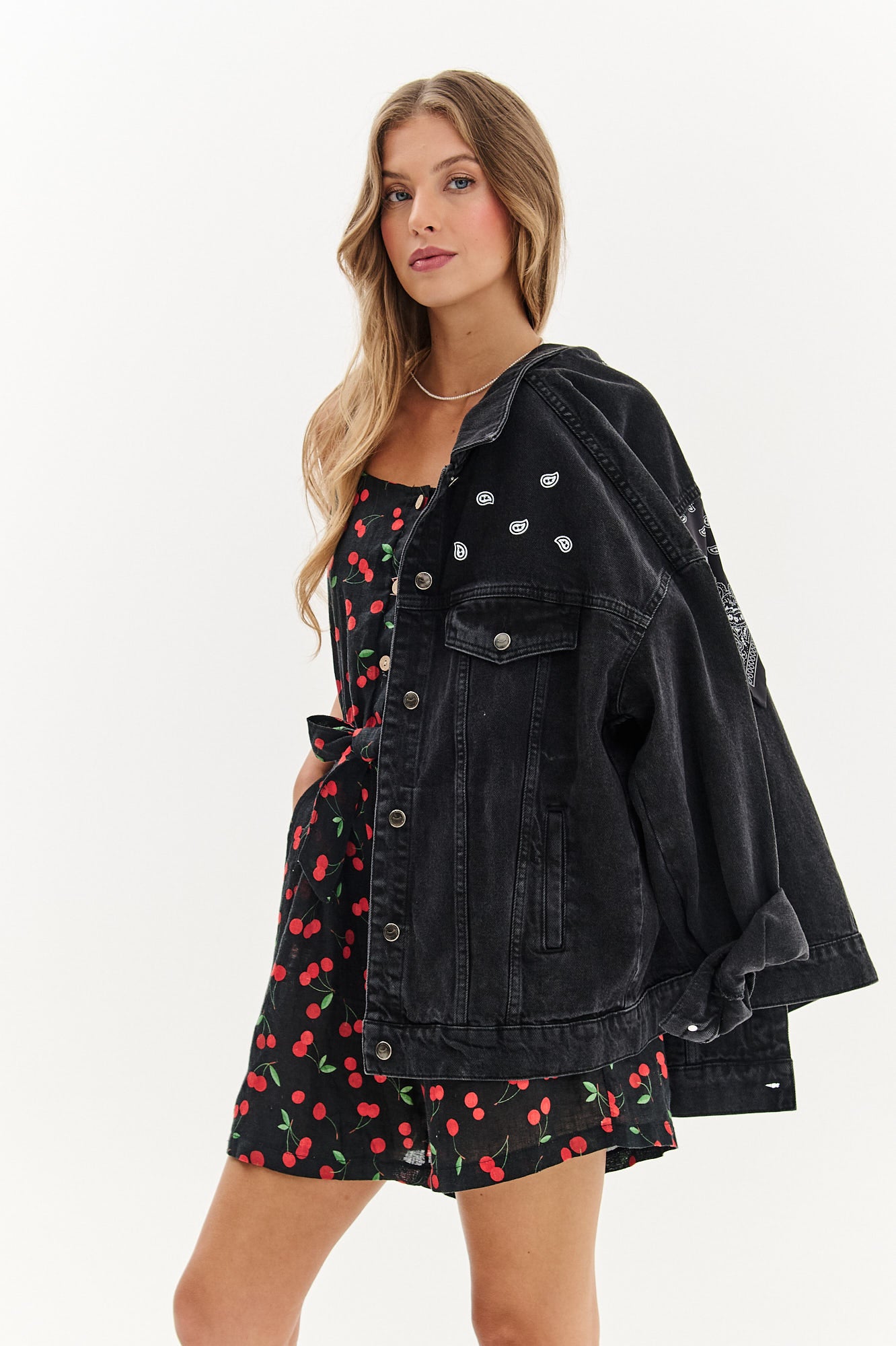 Kombinezon lniany mini Cheeky Cherry