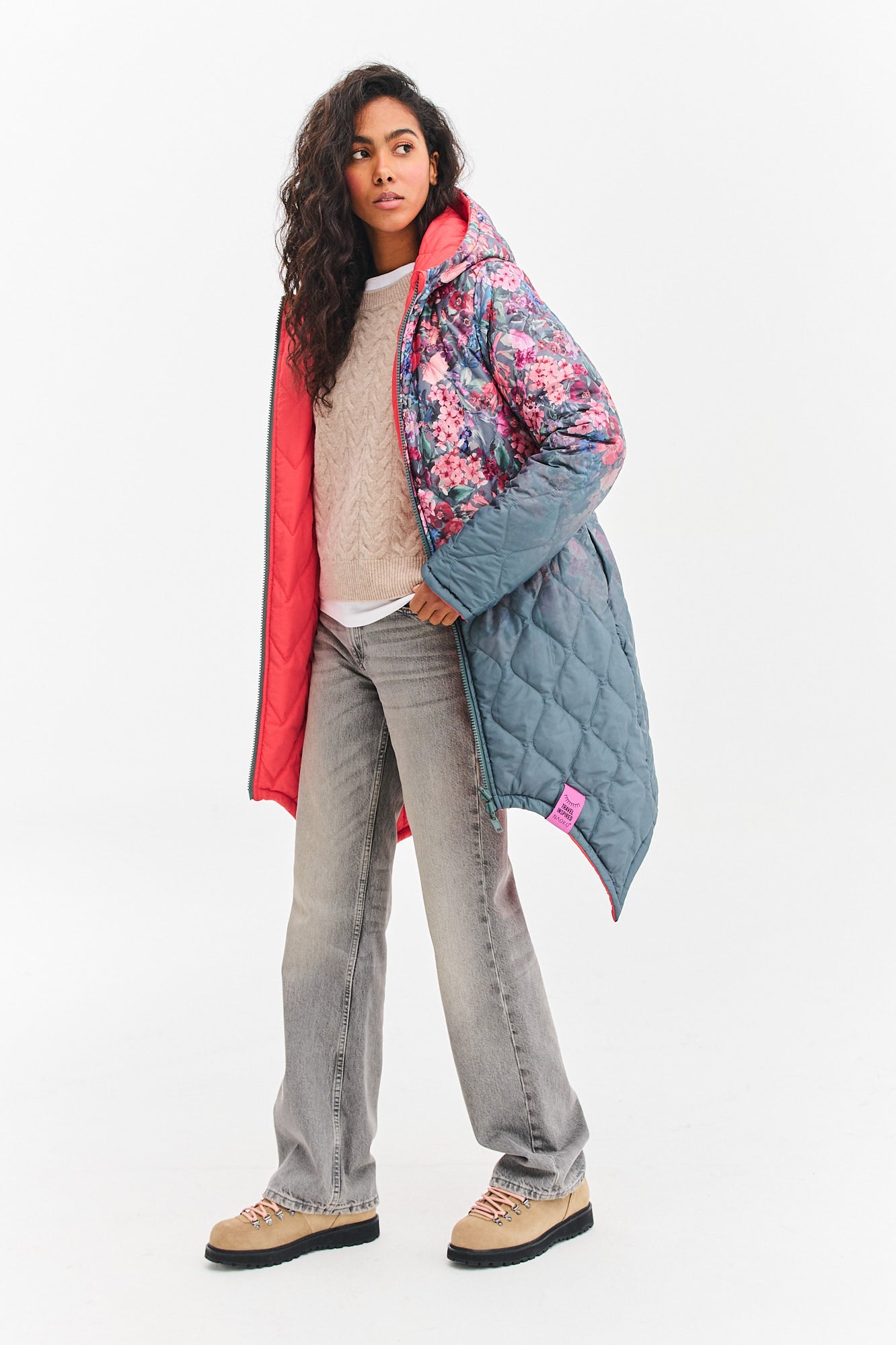 Dwustronna kurtka zimowa Iceberg Floral Sweet