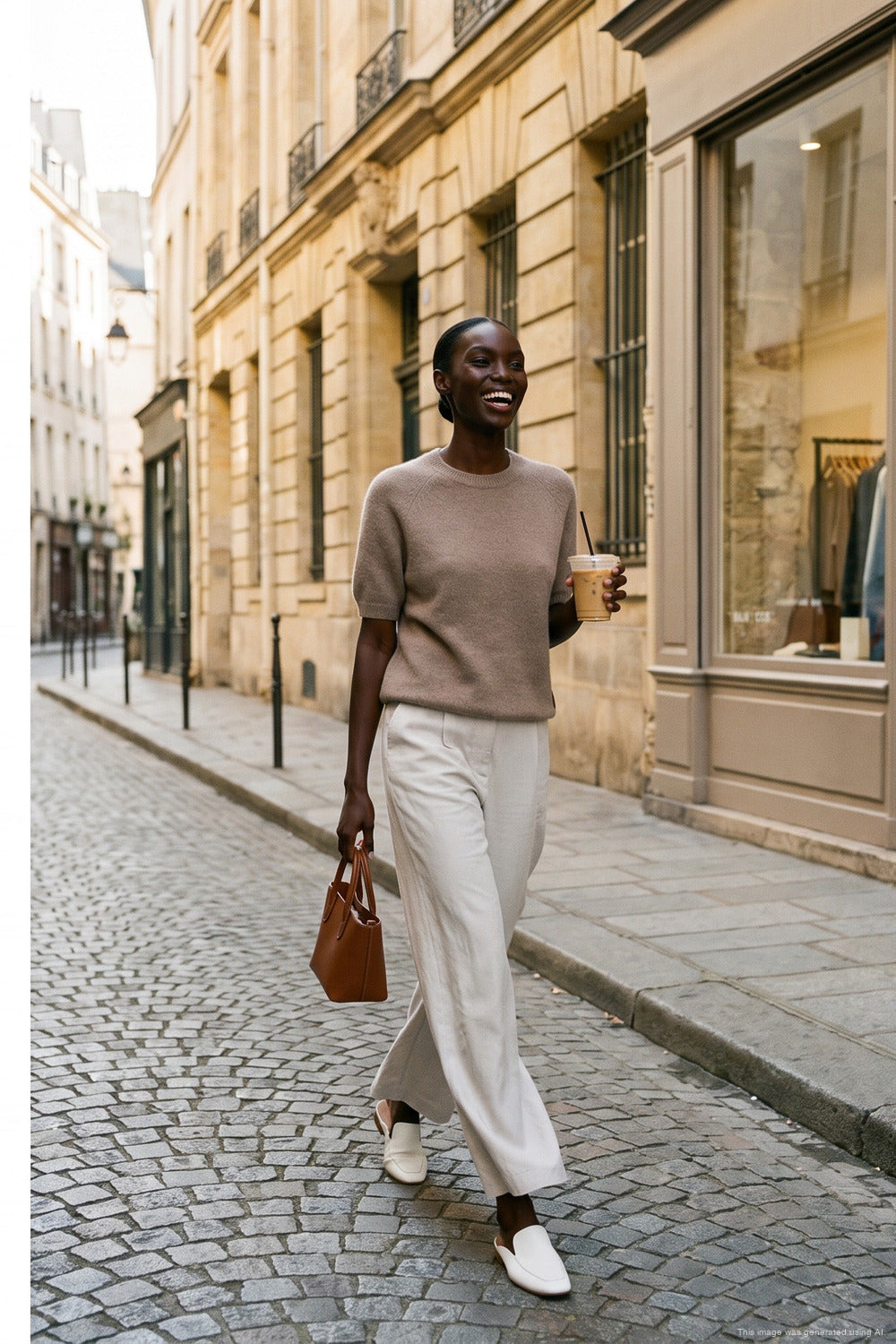Sweter z krótkim rękawem Soft Cappuccino